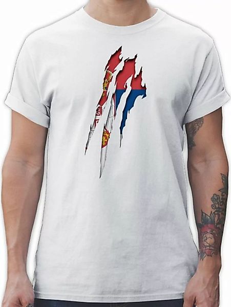 Shirtracer T-Shirt Serbien Krallenspuren 2024 Fussball EM Fanartikel günstig online kaufen