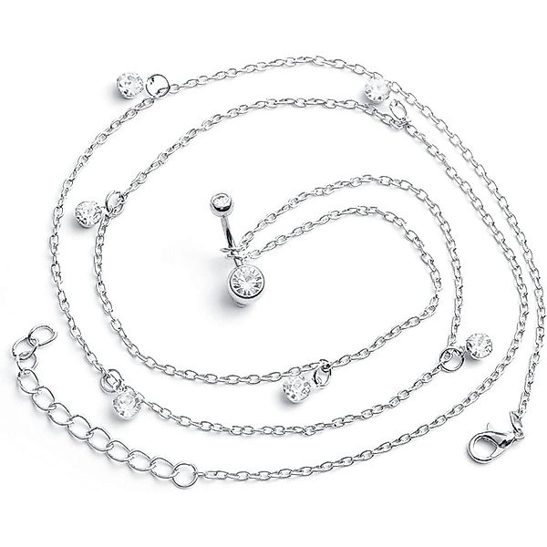 Crdifu Bauchnabelpiercing-Set Silber Bauchnabelpiercing 10mm Chirurgenstahl günstig online kaufen