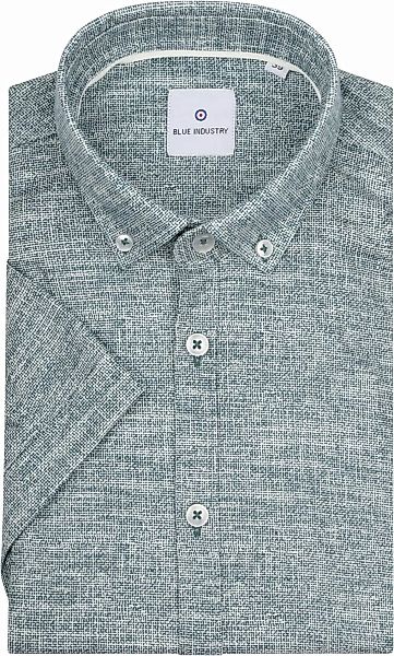 Blue Industry Short Sleeve Hemd Druck Grün - Größe 43 günstig online kaufen
