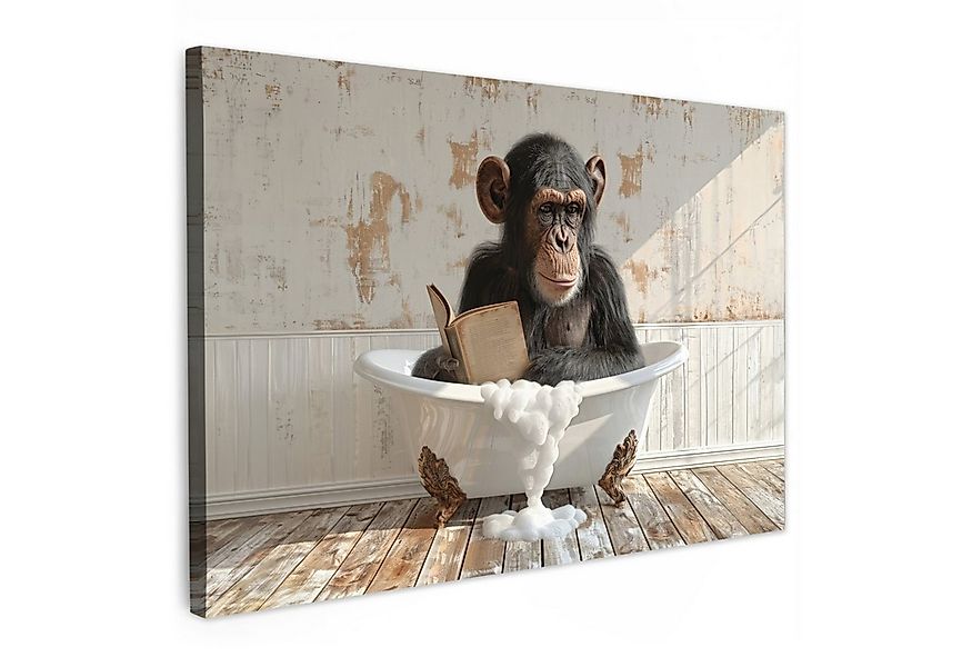 OneMillionCanvasses® Leinwandbild Vintage - Affe - Badewanne - Schaumstoff günstig online kaufen