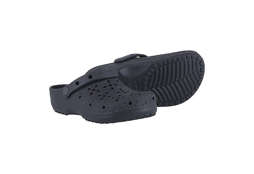 Crocs Sandale Classic Floral Cut Out Clog grau Damen Badeschuh günstig online kaufen
