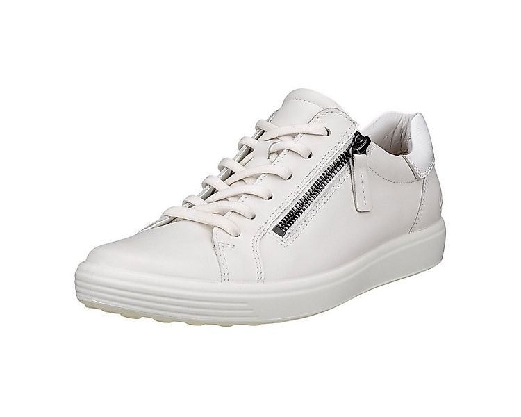 Ecco Soft 7 Side Zip Lace (Premium-Vollnarbenleder) weiss Damen Sneaker günstig online kaufen