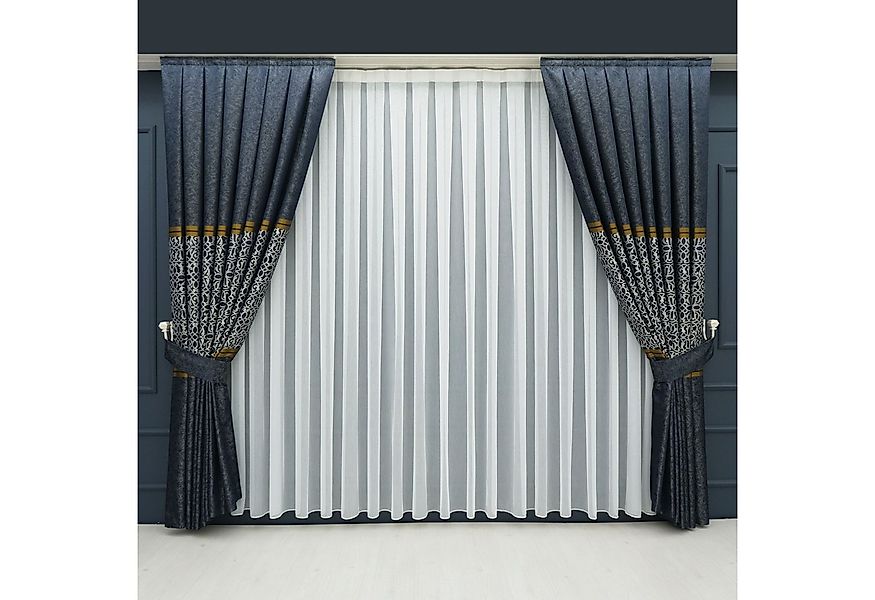 Gardinen by Justyna Vorhang Anthrazit Dunkel Blau Falten Fon Gardine Komple günstig online kaufen