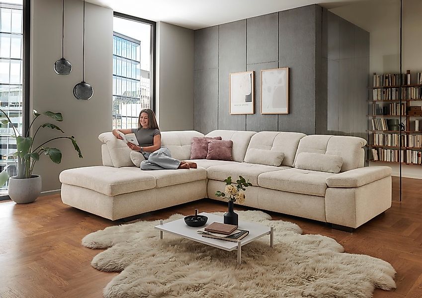Die PlanBar Ecksofa "MP-IN16012 L-Form Kaltschaum-Polsterung", inkl. Sitzti günstig online kaufen