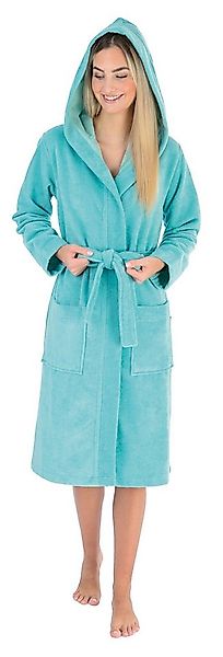 Wewo fashion Damenbademantel 4110, Midilänge, Baumwoll-Mix, Kapuze, Gürtel, günstig online kaufen