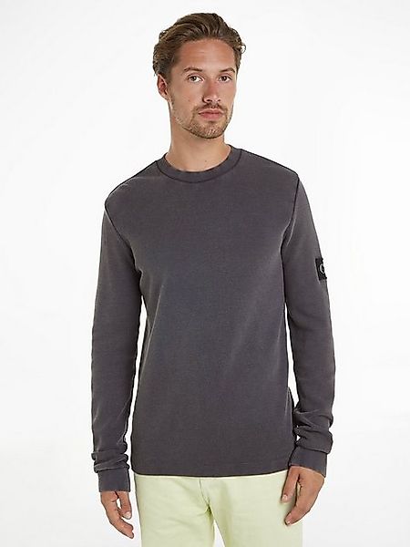 Calvin Klein Jeans Langarmshirt "WASHED BADGE WAFFLE LS TEE", mit Logopatch günstig online kaufen