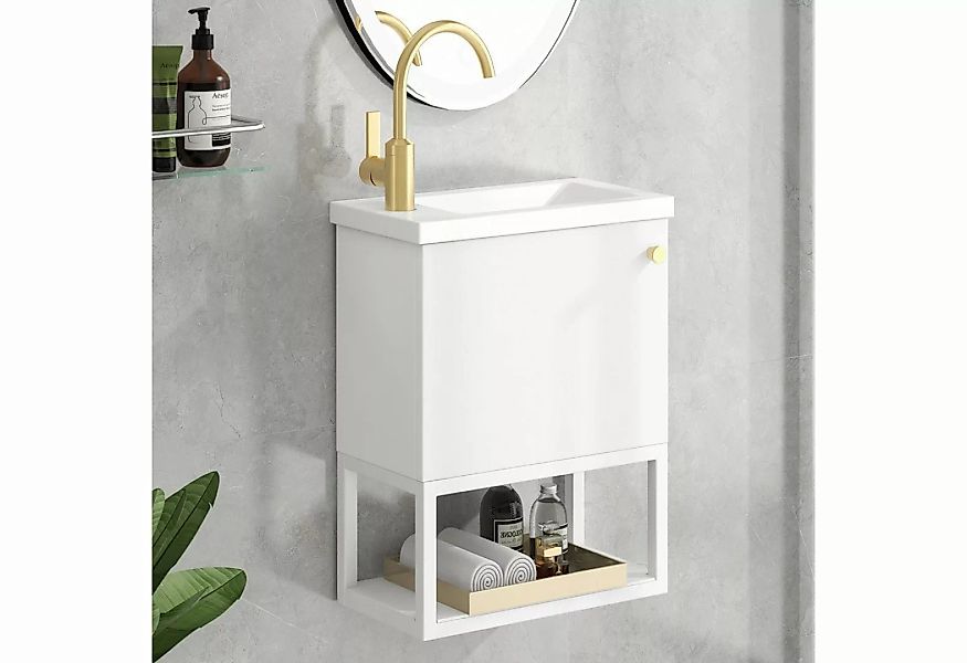 Fangqi Spülenschrank 40cm Badezimmer Waschbeckenschrank, hängend mit Staura günstig online kaufen
