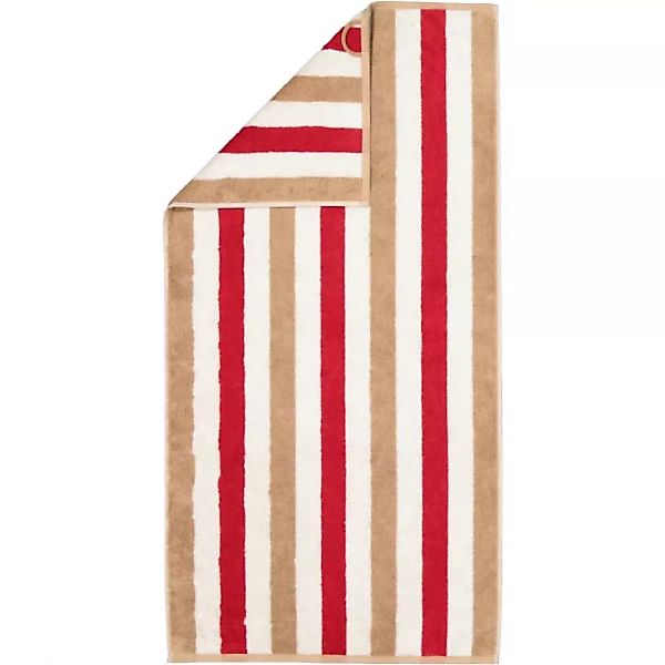 Cawö Handtücher Coast Stripes 6213 - Farbe: rot-natur - 32 - Handtuch 50x10 günstig online kaufen