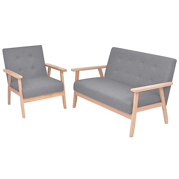 vidaXL Sofa-Set 2-Tlg Stoff Hellgrau 272220 günstig online kaufen