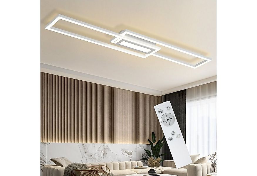 Nettlife LED Deckenleuchte Modern Dimmbar Schwarz 50W 95CM Geometrisch Deck günstig online kaufen