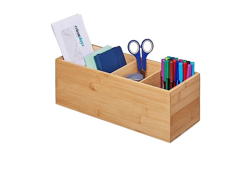 relaxdays Organizer Ordnungsbox aus Bambus 4 Fächer günstig online kaufen