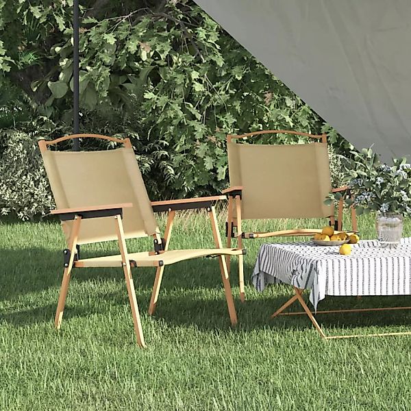 Vidaxl Campingstühle 2 Stk. Beige 54x55x78 Cm Oxford-gewebe günstig online kaufen