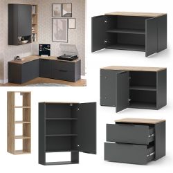 Vicco Wohnwand Wido, Anthrazit/Sonoma, 5 Teile günstig online kaufen