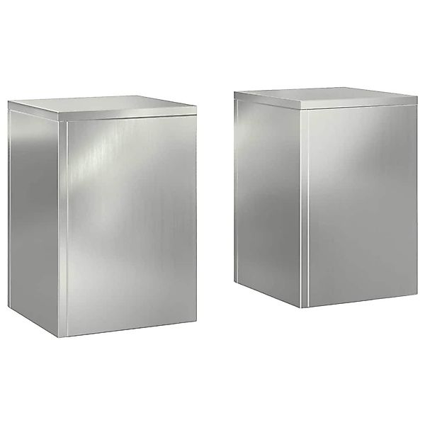 vidaXL Blumenständer Pflanzenständer 2 pcs Silber günstig online kaufen