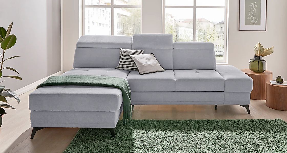 Home affaire Ecksofa "Cardiz L-Form" inkl.Kopfteilverstellung und Federkern günstig online kaufen