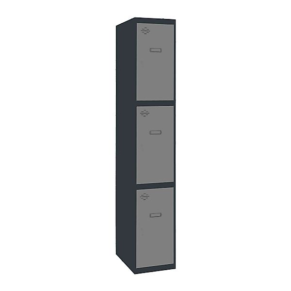 PROREGAL Spind AMEGO HxBxT 180 x 30 x 50 cm 3 Abteile Grundmodul Anthrazit- günstig online kaufen