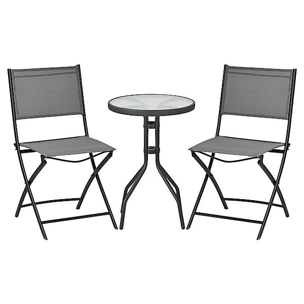 Outsunny Bistroset grau Stahl B/H/L: ca. 50x72x50 cm günstig online kaufen