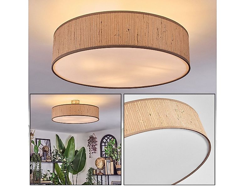 hofstein Deckenleuchte Deckenlampe aus Metall/Seegras/Stoff/Kunststoff in N günstig online kaufen