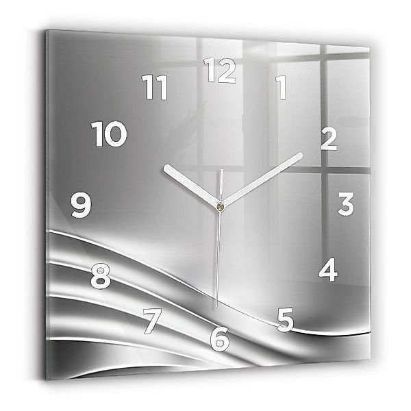 Tulup Wanduhr Glasuhr Silberne Abstraktion Rechteckige günstig online kaufen