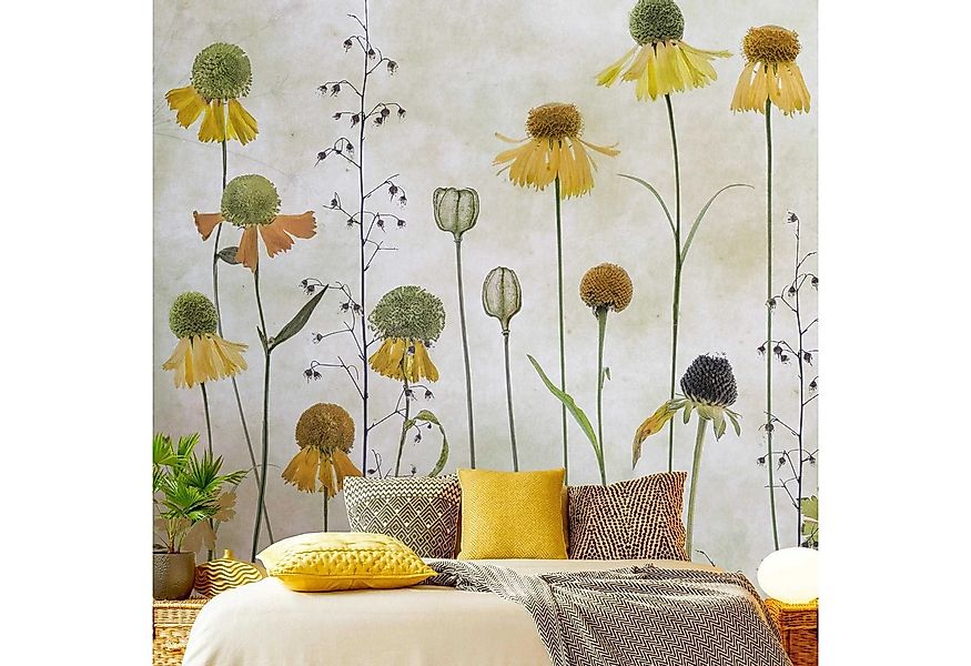 Bilderdepot24 Fototapete Blumen Helenium Blüten Blumentapete Floral Natur V günstig online kaufen