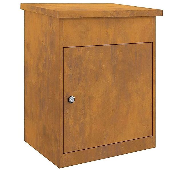vidaXL Briefkasten Paketdrop-Box mit Tür Rostig 47,5 x 38 x 59 cm Wetterfes günstig online kaufen
