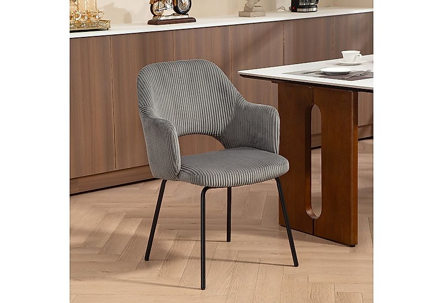 HOMCOM Esszimmerstuhl mit Armlehne, Rückenlehne, gepolsterte Sitzfäche, Sta günstig online kaufen