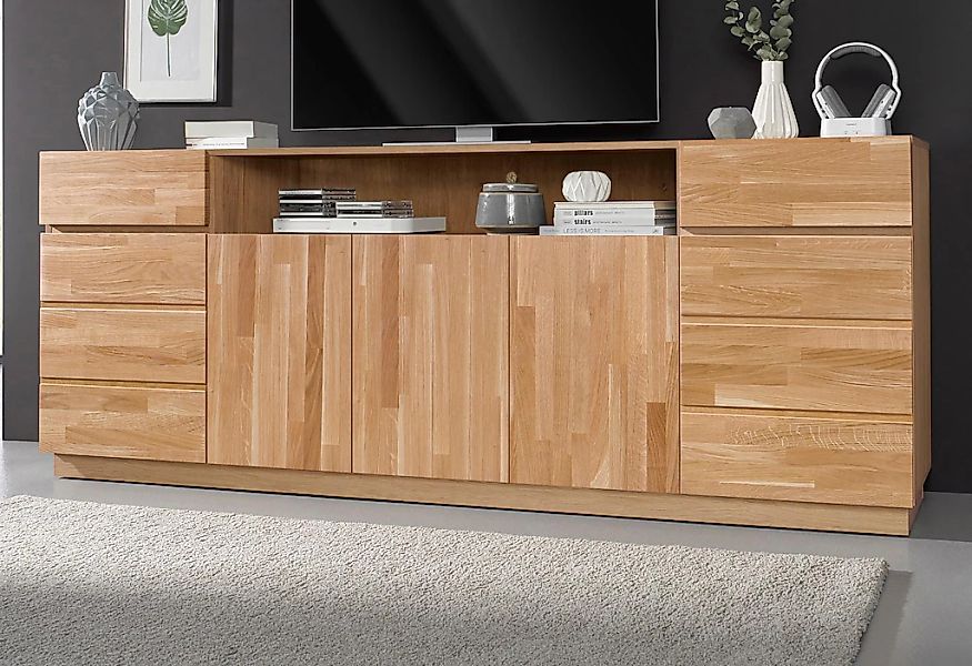 Home affaire Sideboard Kommode, Breite 220 cm, teilmassiv, FSC®-zertifizier günstig online kaufen