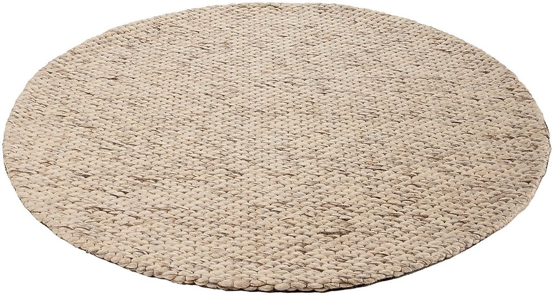 carpetfine Wollteppich »Sina«, rund, 14 mm Höhe, grobe Struktur, Zeitloses günstig online kaufen
