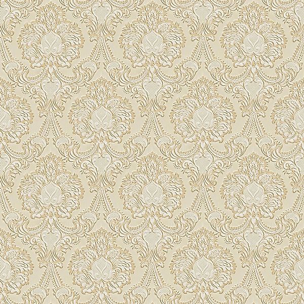 PROFHOME 310323-GU Barock Tapete Ornament Matt Gold Beige Creme 0,53 m x 10 günstig online kaufen