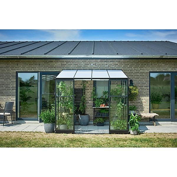 Halls Gewächshaus Qube Lean To Qube Lean-to 68 Schwarz 4,7 m² günstig online kaufen