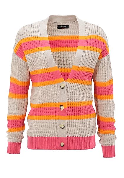 Aniston CASUAL Strickjacke, im farbenfrohem Streifen-Dessin günstig online kaufen
