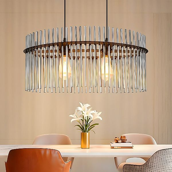 Nettlife Pendelleuchte Retro Schwarz/Gold 2 Flammig- günstig online kaufen