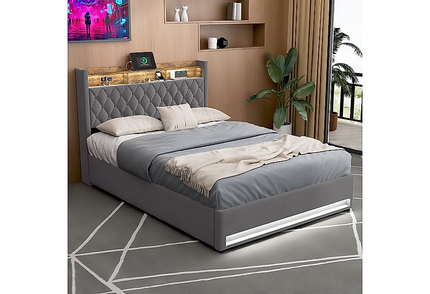 STILVORA Polsterbett mit bettkasten,Stauraumbett Boxspringbett 140×200 mit günstig online kaufen