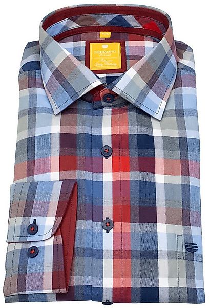 Redmond Karohemd leicht tailliert Kentkragen günstig online kaufen