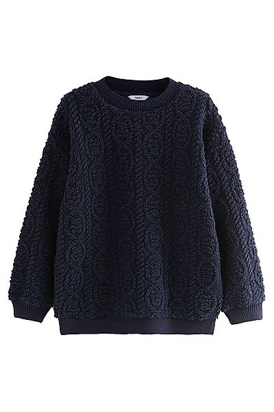 Next Sweater Rundhalssweatshirt mit Borg und Zopfmuster (1-tlg) günstig online kaufen