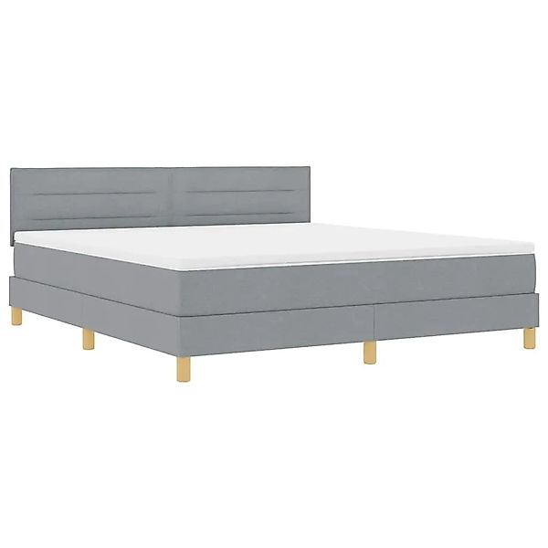 vidaXL LED Boxspringbett mit Matratze Hellgrau 180 x 200 cm Stoff 3342380 günstig online kaufen