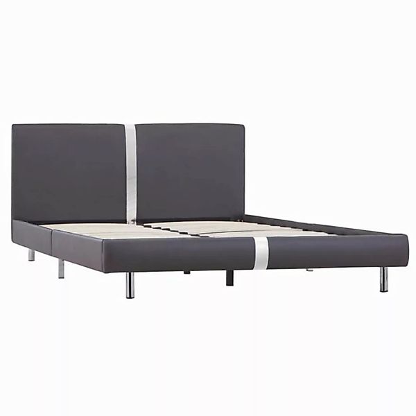 vidaXL Bett Bettgestell Grau Kunstleder 140 x 200 cm günstig online kaufen