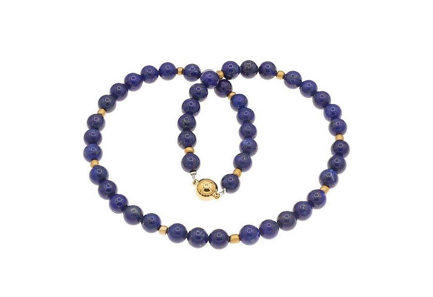 Bella Carina Perlenkette Kette mit Lapislazuli und goldfarbenen Glasperlen, günstig online kaufen