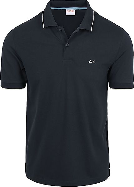 Sun68 Poloshirt Small Stripe Collar Navy  - Größe M günstig online kaufen