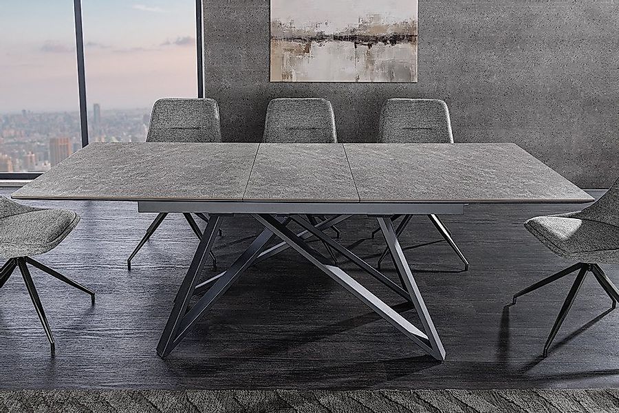 riess-ambiente Esstisch ATLAS 160-200cm graphit grau/schwarz – Keramikplatt günstig online kaufen