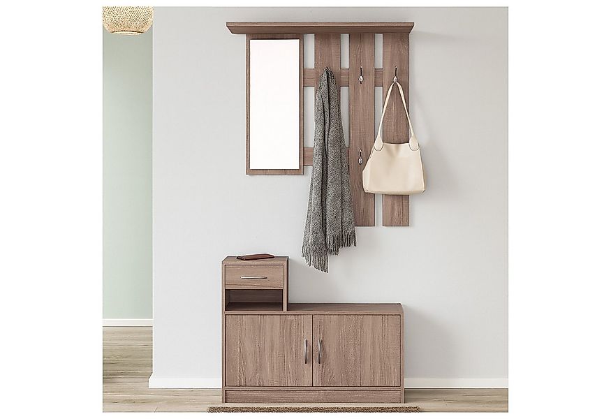 HTI-Living Garderobe Garderobenpaneel mit Schuhschrank Thekla Sonoma (Set, günstig online kaufen