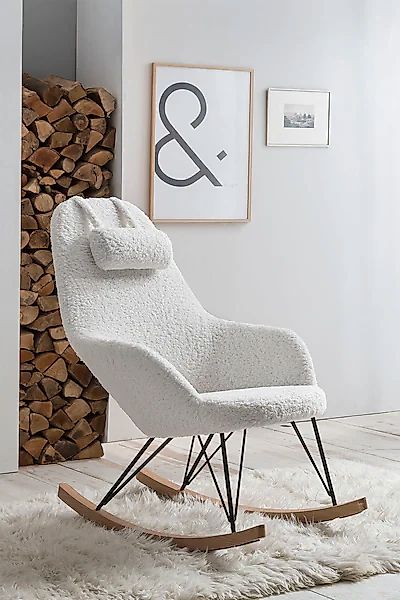 SalesFever Schaukelsessel, Exklusiver Bezug in edler Teddyfell-Optik günstig online kaufen