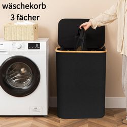 Jumpeak Wäschebox wäschekorb 3 fächer,wäschekorb mit günstig online kaufen