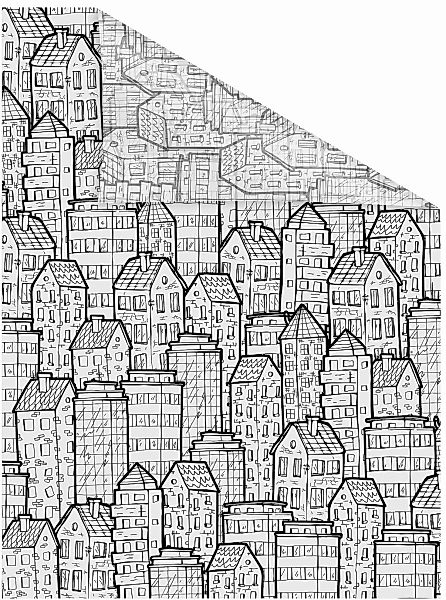 LICHTBLICK ORIGINAL Fensterfolie "Stadt" 1 blickdicht strukturiert Klebepun günstig online kaufen