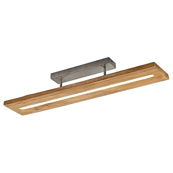 LED Deckenleuchte Metall Nickel / Echtholz 1 Stück Braun, Hellgrau günstig online kaufen