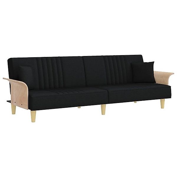 vidaXL Sofa Schlafsofa mit Armlehnen Schwarz Stoff günstig online kaufen