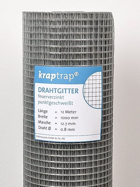Kraptrap® Voliere Volierendraht Drahtgitter 12 x 12 mm – 20 m x 1 m Drahtgi günstig online kaufen