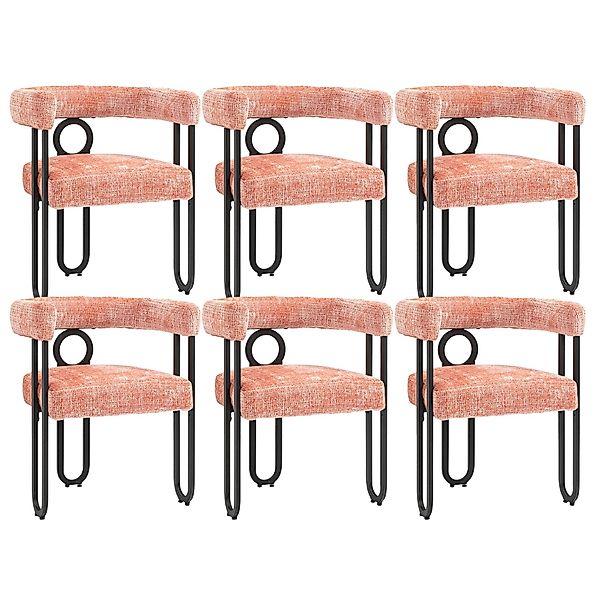 LVHOM Gartenstuhl Retro-Ring Metall 2-/4-/6er-Set, Chenille/PU günstig online kaufen