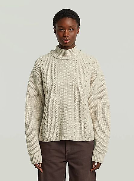 G-STAR Longpullover "Cable Double Collar Knit" günstig online kaufen