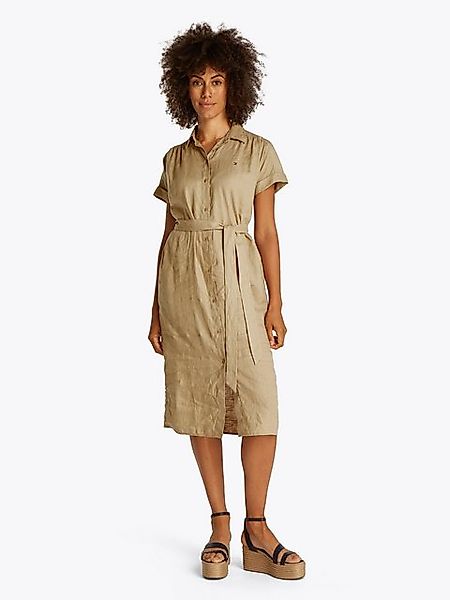 Tommy Hilfiger Hemdblusenkleid ESS LINEN BELTED S/S MIDI DRESS mit Gürtel, günstig online kaufen